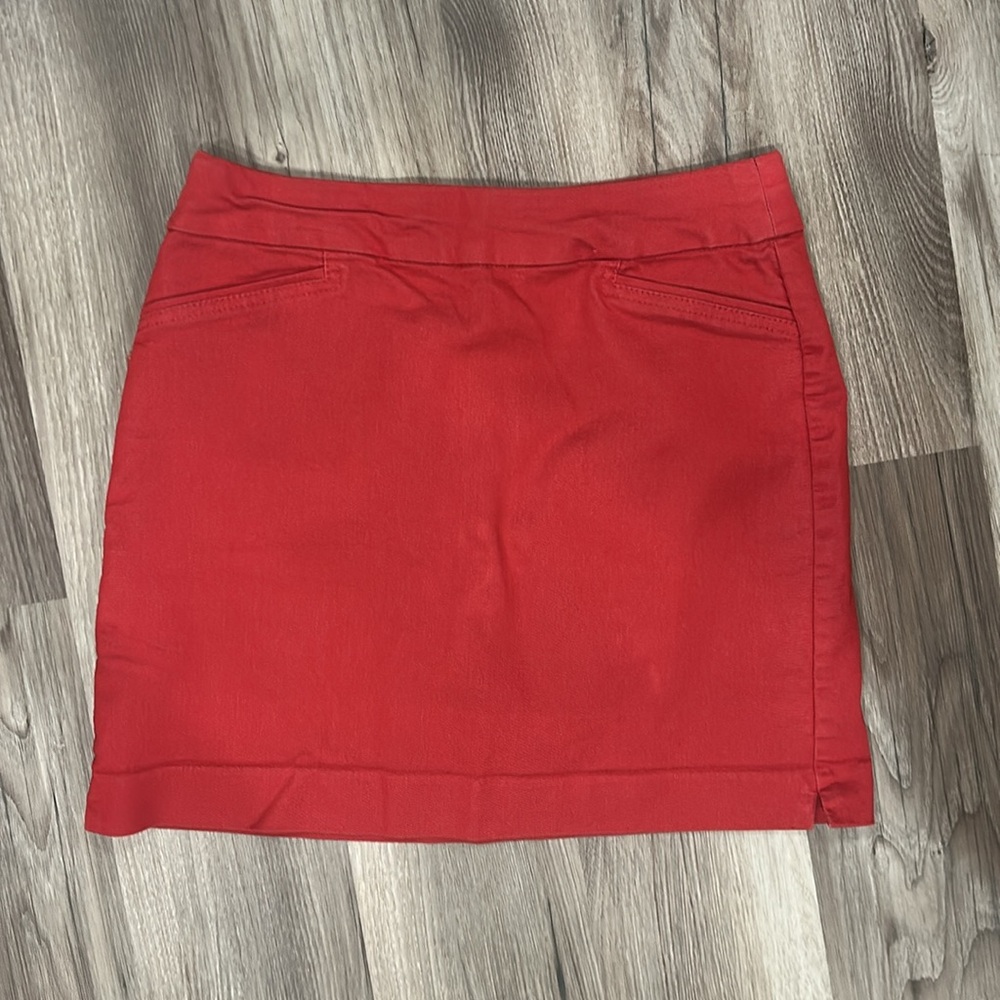 5.   Croft & Barrow Red Mini Pencil Skorts Casual